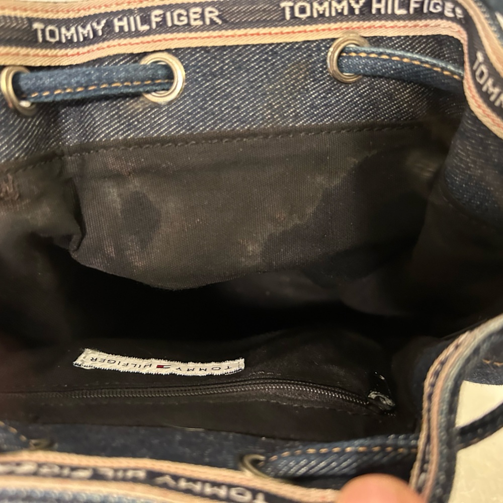 Tommy Hilfiger Vintage Denim Drawstring Cinch Bucket Bag - Picture 8 of 11